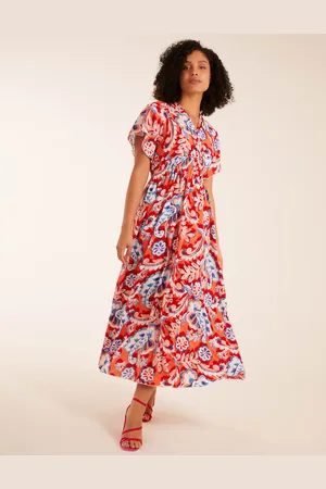 Blue Vanilla Womens Oversized Paisley A Line Maxi Dress - - Size Small