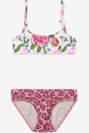 SELINI Girls Leopard And Floral Bikini in - Size 12Y