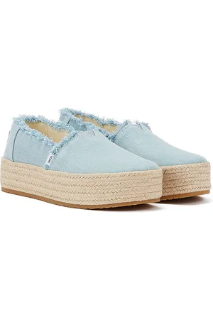 TOMS Washed Denim Valcia Pastel WoMens Espadrilles Textile - Size UK 6