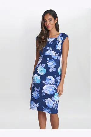 Gina Bacconi Womens MAGDA Printed Shift Dress with Trim - - Size 20 UK