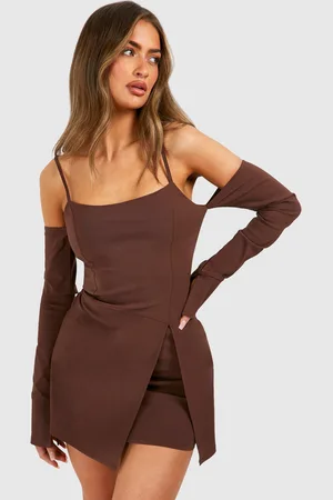 Boohoo Womens Bengaline Strappy Bodycon Dress - - Size 8 UK