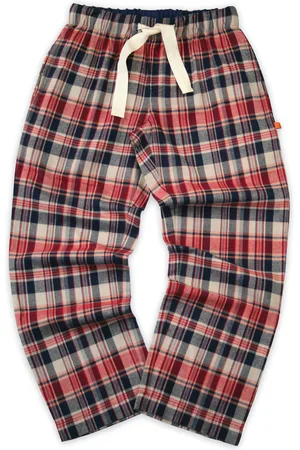 Mini Vanilla Navy / Beige / Brushed Check Unisex Pyjama Lounge Pants Cotton - Size X-Large
