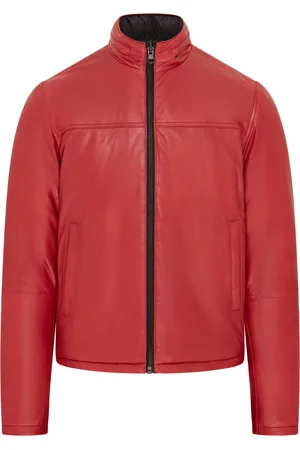Infinity Mens Red Reversible Bomber Jacket - Raufoss - Lamb Leather - Size X-Small