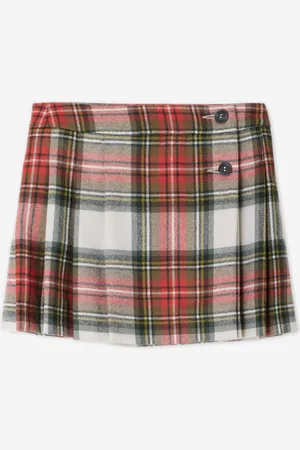 BONPOINT Girls Talissa Tartan Wool Skirt in - Size 6Y