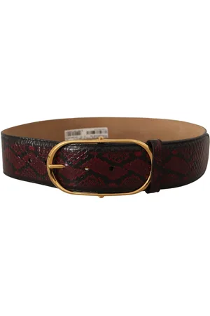 Dolce & Gabbana WoMens Exotic Leather Gold Oval Buckle Belt - Size 75 cm