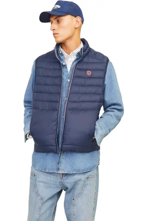JACK & JONES Mens Sleeveless Gilet – Zipper Closure and High Neck - - Size Medium