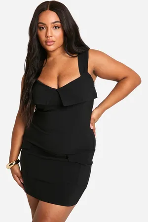 Boohoo Womens Plus Bengaline Fold Detail Utility Bodycon Dress - - Size 20 UK