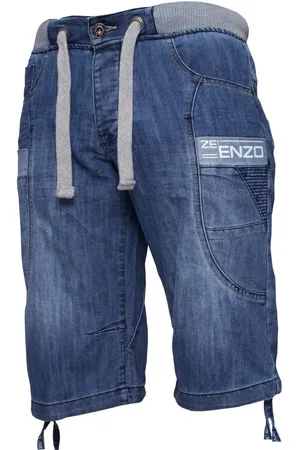 Enzo Mens Elasticated Denim Shorts