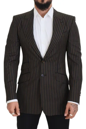 Dolce & Gabbana Mens Striped Single Breasted Blazer - Wool - Size IT 48 (Men