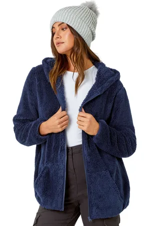 Roman Womens Hooded Sherpa Fleece Jacket - - Size Small