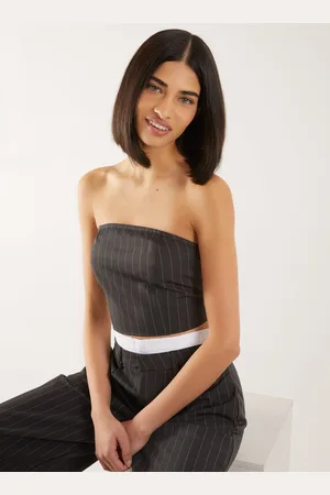 Pink Vanilla Womens Bandeau Crop Top - - Size Large