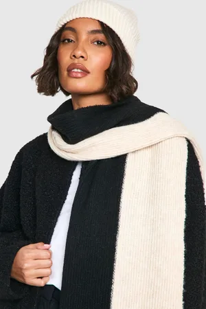 Boohoo Womens Colour Block Ribbed Scarf - - One Size