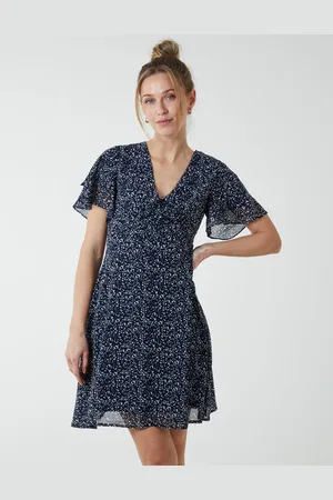 Blue Vanilla Womens Knot Front Mini Dress - - Size 8 UK