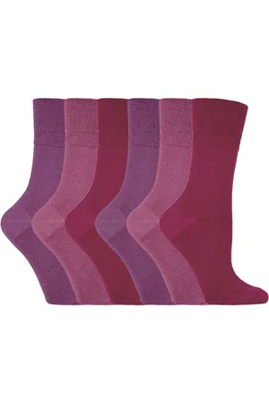Gentle Grip Womens - 6 Pairs Ladies Non Elastic Socks - GG15 - Cotton - Size UK 4-8
