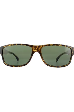 Timberland Rectangle Mens Dark Havana Green Sunglasses - - One Size