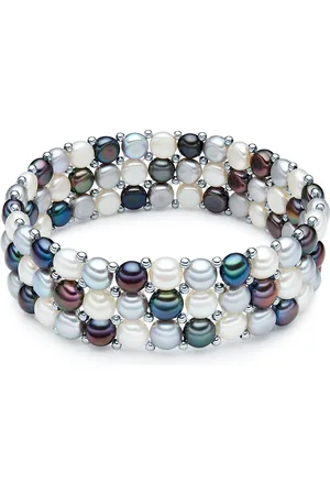 Valero Pearls Womens Fresh Water Cultured Pearl Bracelet - Brass - One Size