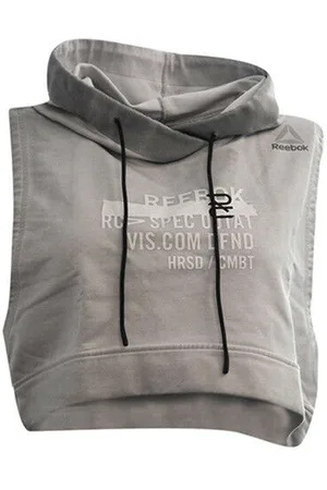Reebok Combat Glory Sleeveless Training Cropped Hoody - Womens Textile - Size Large