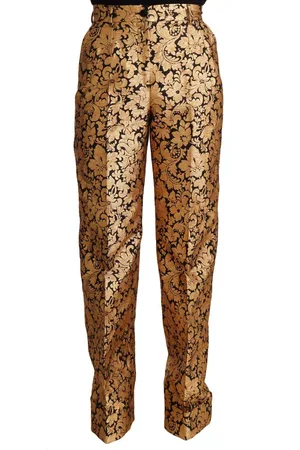 Dolce & Gabbana Womens Floral Jacquard High Waist Trousers by - - Size IT 42 (Women
