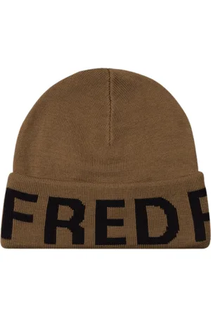 Fred Perry Mens Bold Oversized Logo Shaded Stone Beanie - - One Size