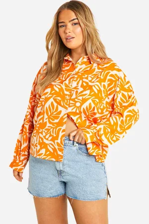 Boohoo Womens Plus Tropical Print Shirt - - Size 18 UK