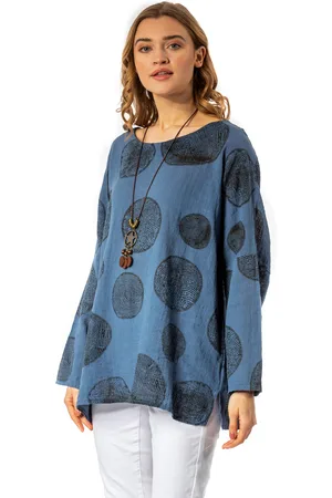 Roman Womens Spot Print Top with Necklace - - Size Small