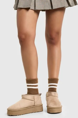 Boohoo Womens 2 Pack Stripe Detail Slouchy Sock - - One Size