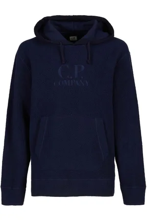 C.P. Company Mens Wool Polar Fleece Logo Hoodie in - Size Large