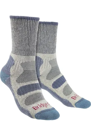 Bridgedale Womens Hiking Lightweight Cotton Boot Socks -Smoky - Size 5-6.5 (UK Shoe)