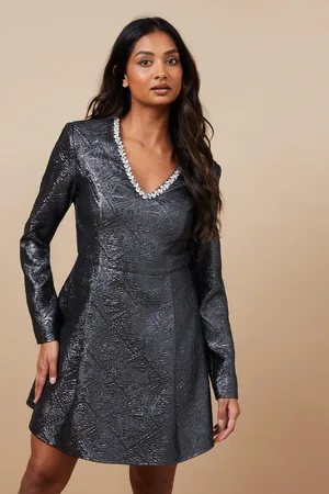 Oasis Womens Occasion Jacquard Diamante Mini Dress - - Size 10 UK