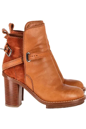 Acne Studios Pre-owned Womens Cypress Con Ankle Boots in Brown Leather - Leather (archived) - Size EU 35