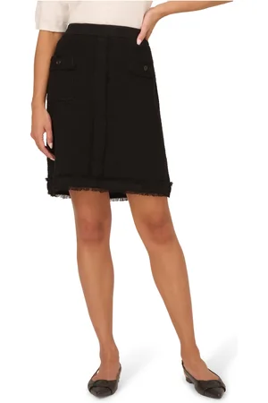 Adrianna Papell Womens Fray Trim Pull On Pencil Skirt With Front Pockets - - Size Medium