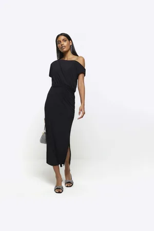 River Island Womens Bodycon Midi Dress Diamante Strap - Size 6 UK