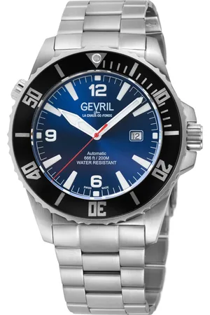 Gevril Mens Canal Street Swis Automatic Sellita SW200 Movement, Blue Dial, 316L Stainless Steel Bracelet. - - One Size