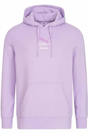 PUMA X Kidsuper Studios Long Sleeve Lavender Pullover Mens Hoodie 530408 16 - Cotton - Size X-Large