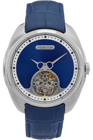 heritor automatic Mens Roman Semi-Skeleton Leather-Band Watch - - One Size