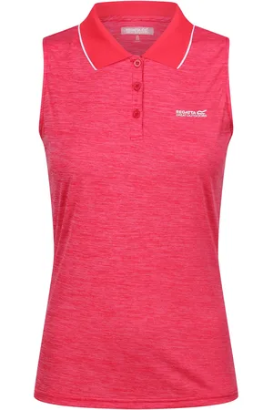 Regatta Womens/Ladies Tima II Sleeveless Polo Shirt ( Potion/Flamingo ) - Size 8 UK