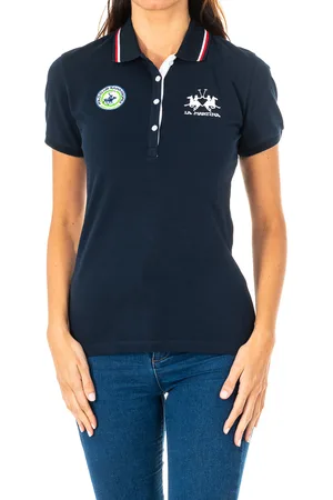 La Martina Womens short-sleeved polo shirt with lapel collar 2WPH40 - Cotton - Size Medium