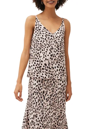 Phase Eight Womens Calla Leopard Print Satin Cami Top - - Size 18 UK
