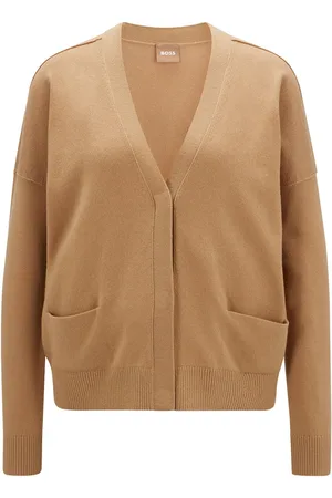 HUGO BOSS Womens C_Fabulas Cardigan in Wool - Size 10 UK