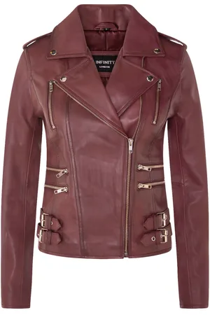 Infinity Womens Brando Biker Jacket-Loddon - Lamb Leather - Size 22 UK