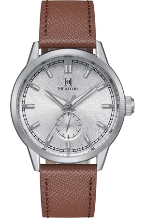 heritor automatic Mens Argento Leather-Band Watch - - One Size