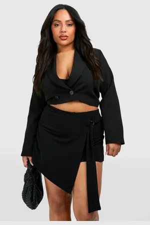 Boohoo Womens Plus Rib Belted Wrap Mini Skirt - - Size 26 UK