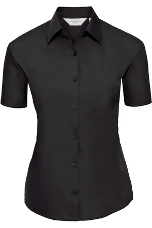 Russell Athletic Collection Ladies/Womens Short Sleeve Poly-Cotton Easy Care Poplin Shirt - Size 2XL