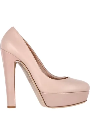 VALENTINO Pre-owned Womens Garavani Round-Toe Platform High-Heeled Pumps in Nude Leather - Size EU 40