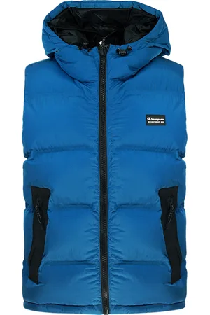 Champion Mens Block Logo Bright Hooded Vest Jacket Polyamide - Size X-Small