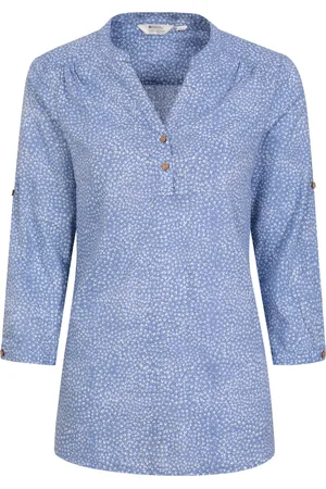 Mountain Warehouse Womens/Ladies Petra All-Over Print 3/4 Sleeve Shirt (Corn ) Cotton - Size 12 UK