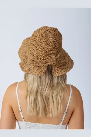SVNX Womens Bowknot Straw Sun Hat - - One Size