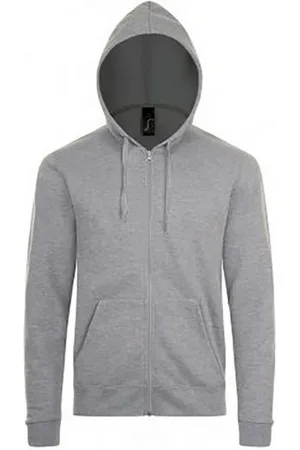 Sols Mens Stone Zip Up Plain Hoodie ( Marl) - Size Medium