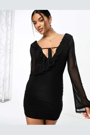 Public Desire Womens mesh tie front mini dress in - Size 6 UK
