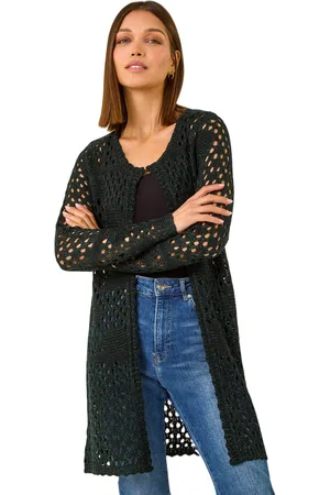 Roman Womens Shimmer Longline Knit Cardigan - - Size 12 UK